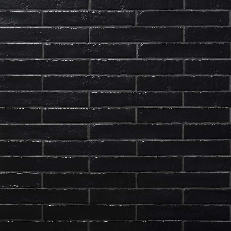 Wabi Sabi Coal Black 1.5x9 Matte Ceramic Tile