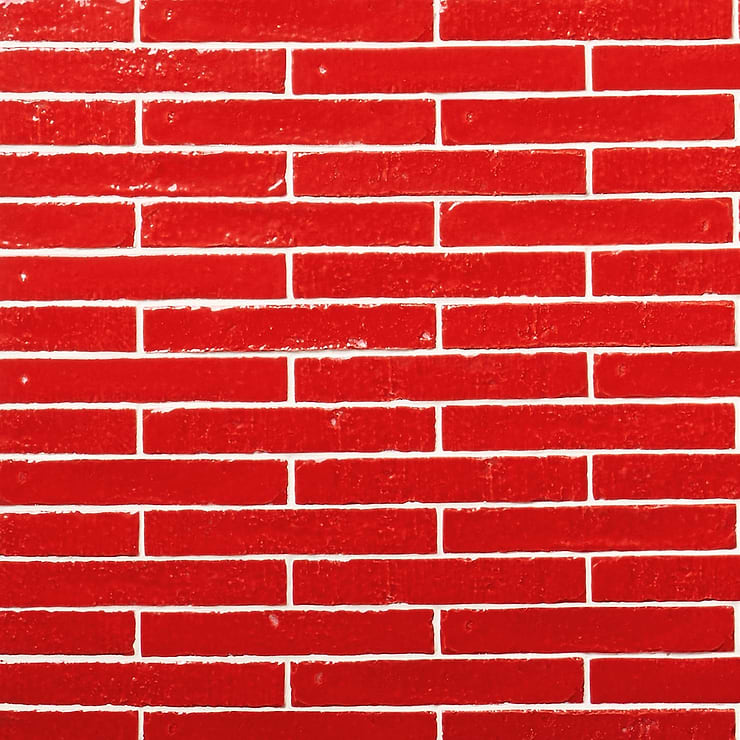 Wabi Sabi Crimson Red 1.5x9 Glossy Ceramic Tile