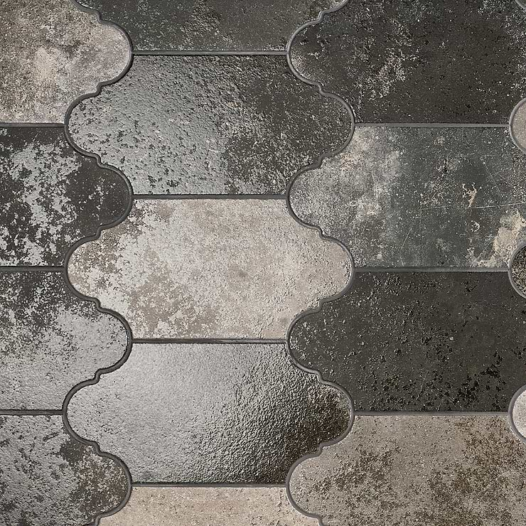 Adorno Arabesque Magma Mixed Gray 6x10 Semi-Polished Porcelain Tile