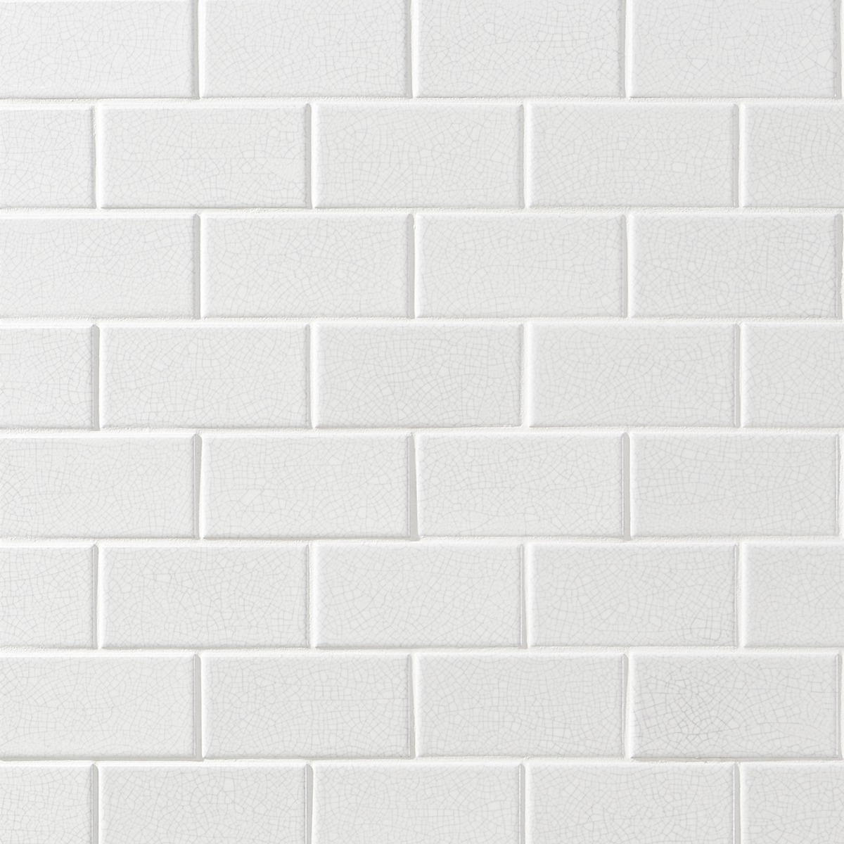 Sarina Vintage White 3x6 Glossy Crackled Ceramic Wall Tile