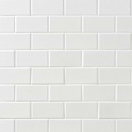 Sarina Vintage White 3x6 Glossy Crackled Ceramic Wall Tile