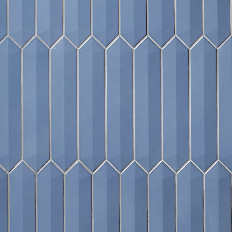 Kent Marine Blue 3x12 Contour 3D Picket Polished Ceramic Wall Tile