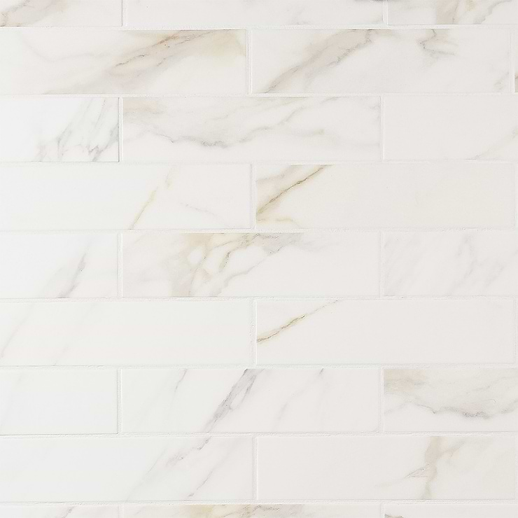 Amalfi Calacatta White 3x12 Matte Ceramic Tile