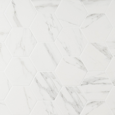 Amalfi Statuario 6” Hexagon Matte Porcelain Tile