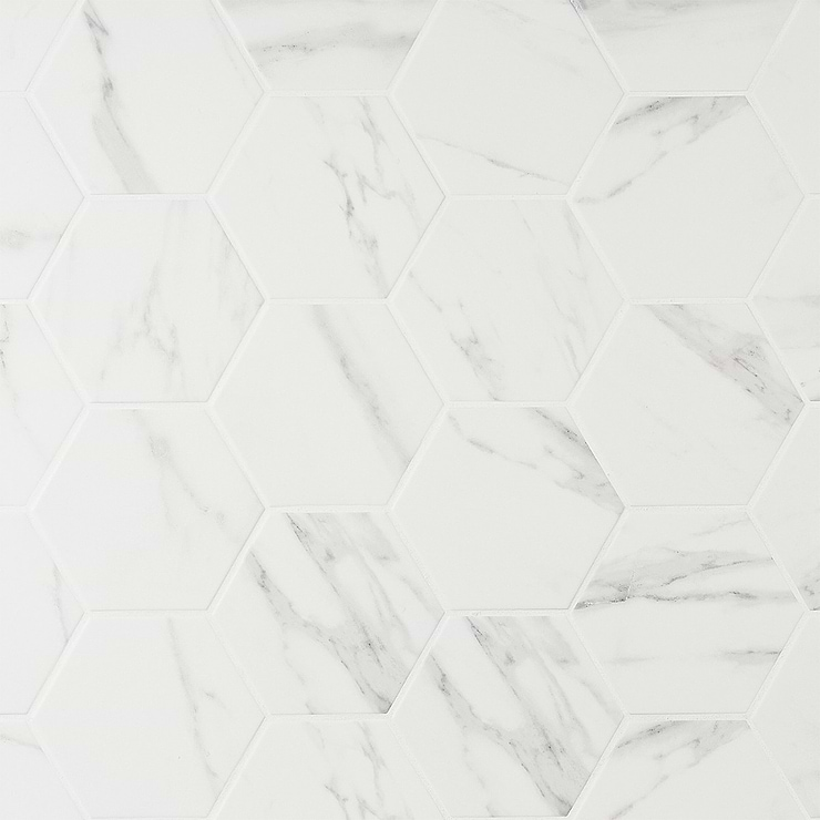 Amalfi Statuario 6” Hexagon Matte Porcelain Tile