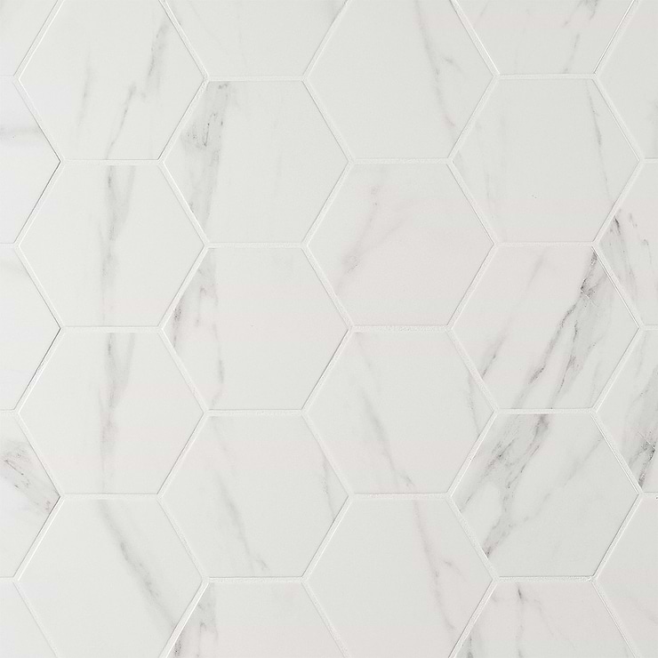 Amalfi Statuario 6” Hexagon Polished Porcelain Tile