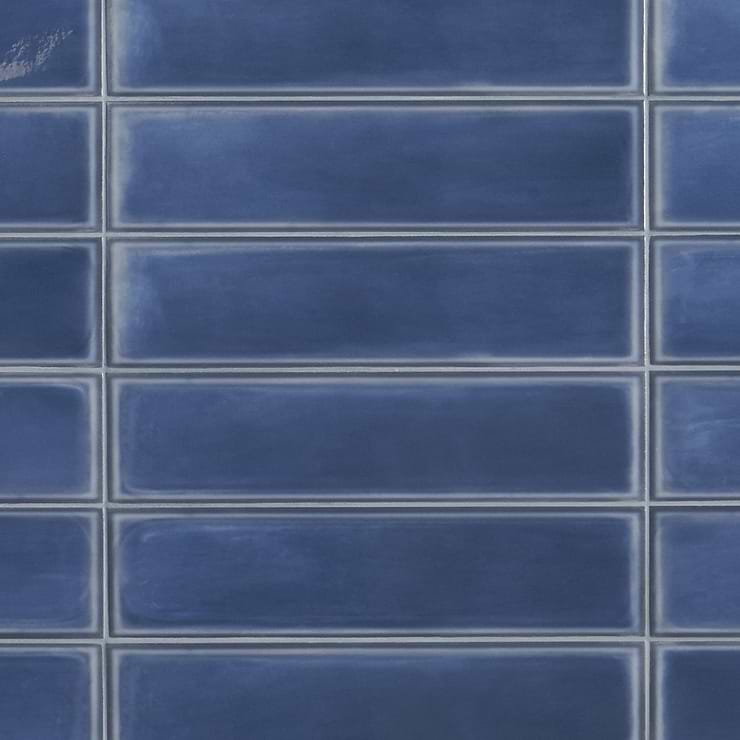 Stacy Garcia ArtBlock Denim Blue 4x16 Glossy Porcelain Tile