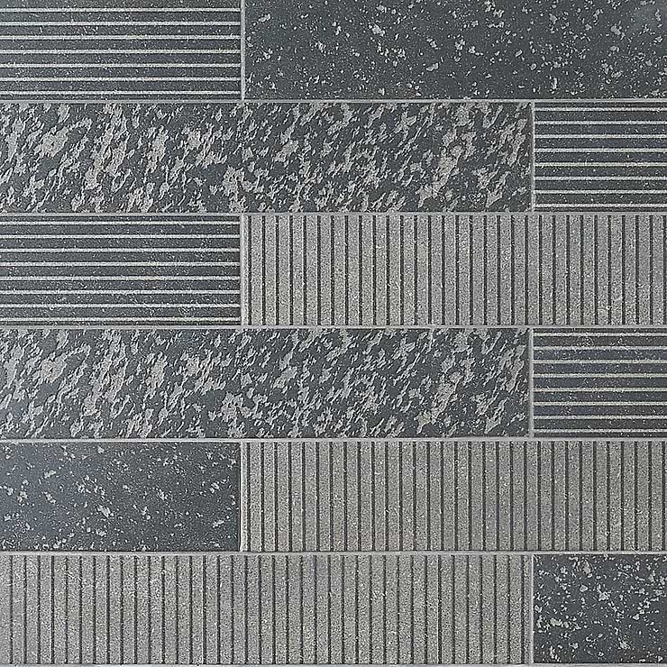 Texstone Deco Antracita Dark Gray 4x19 Textured Matte Porcelain Subway Tile