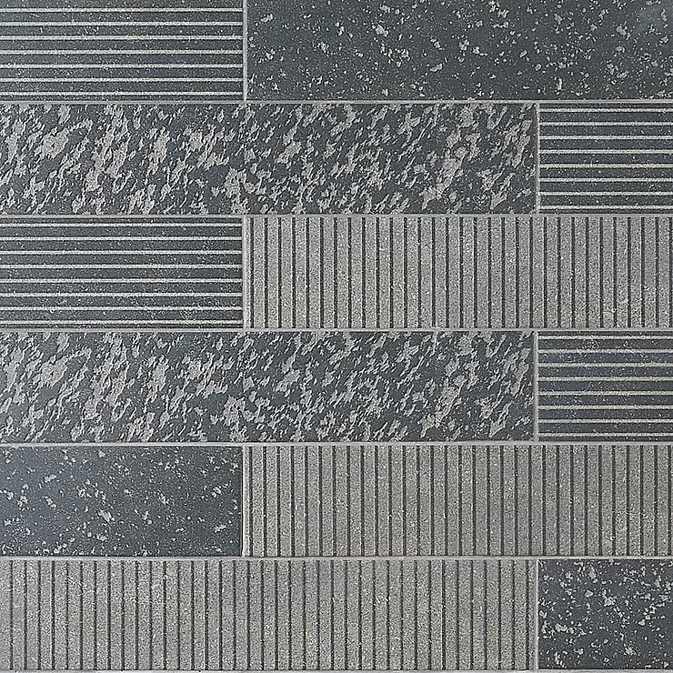 Texstone Deco Antracita Dark Gray 4x19 Textured Matte Porcelain Subway Tile