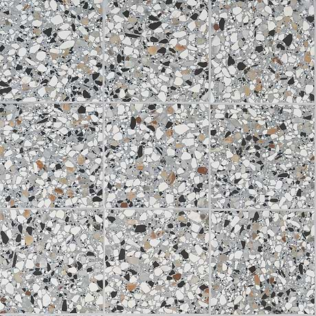 Chips Macro Azur Multicolor 8x8 Terrazzo Look Matte Porcelain Tile