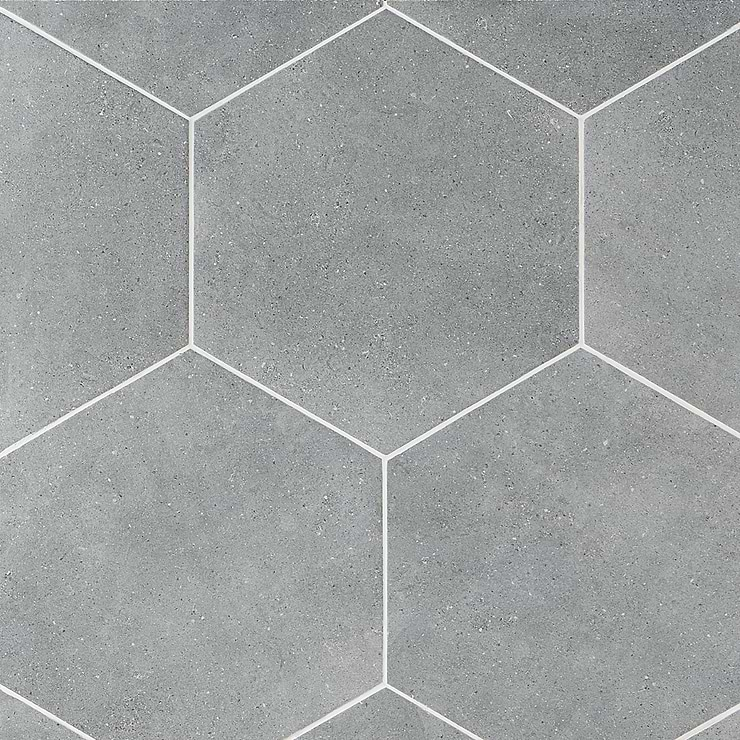 Pergola Graphite 12.5" Hexagon Gray Matte Porcelain Tile