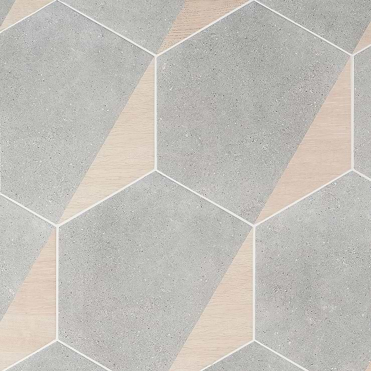 Pergola Wood Gray 12.5" Hexagon Matte Porcelain Tile