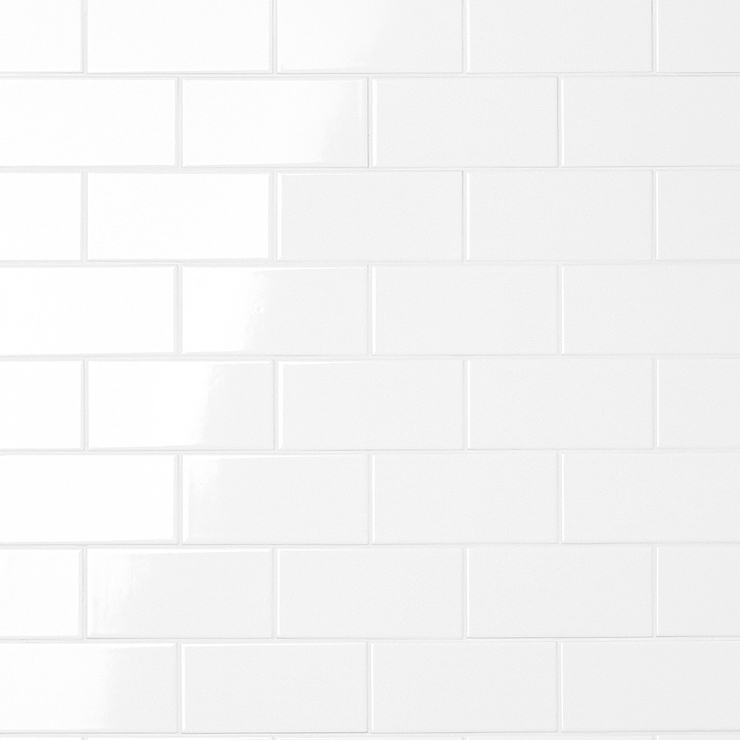 Basic White 3x6 Polished Ceramic Subway Wall Tile