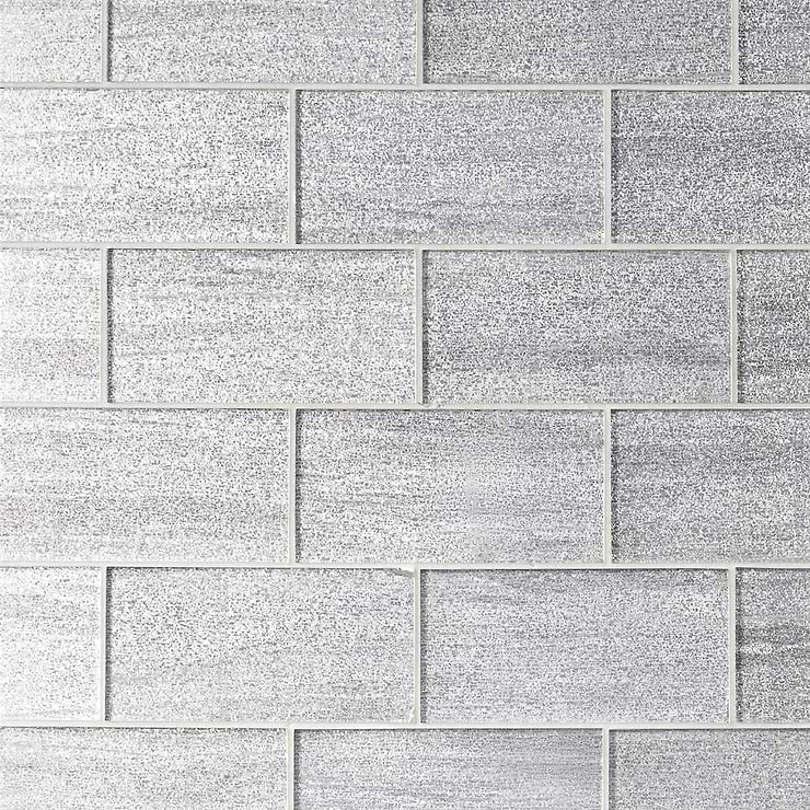 Veda Silver 4x9 Polished Glass Tile