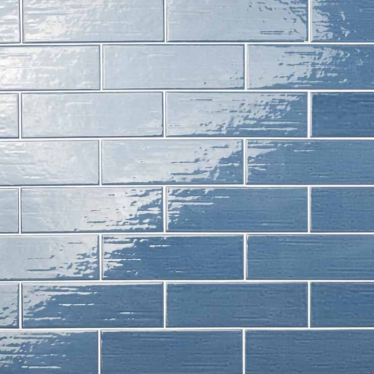 Kiln Blue 3x9 Polished Porcelain Subway Tile