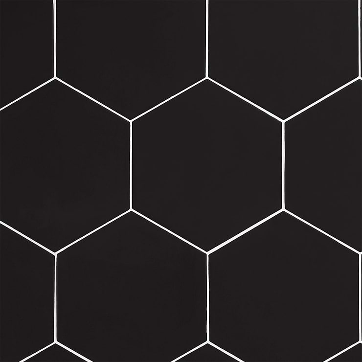 Symetro Hexagon Black 10" Matte Porcelain Tile
