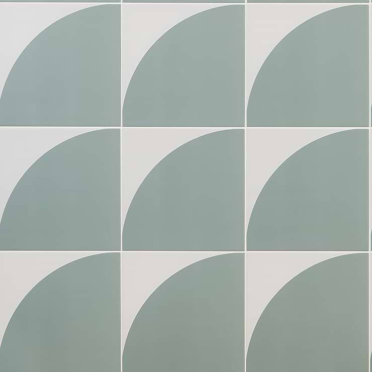 Stacy Garcia Maddox Deco Floor Mineral Green 8x8 Matte Porcelain Tile