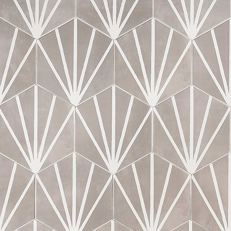 HexArt Deco Gris 8" Hexagon Porcelain Matte Tile