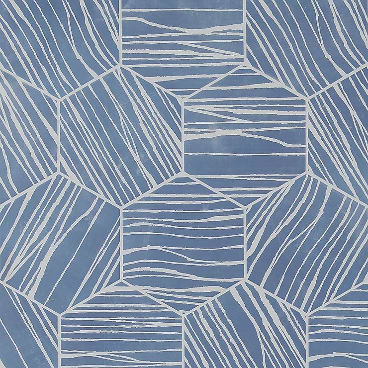 HexArt Zen Ice Azul 8" Hexagon Matte Porcelain Tile