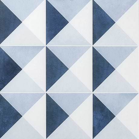 Art Geo by Elizabeth Sutton Cement Deco Blue 8x8 Matte Porcelain Tile