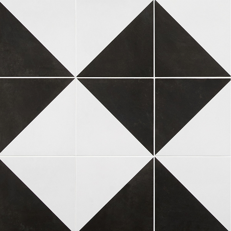 Art Geo by Elizabeth Sutton Cement Dos Charcoal Gray 8x8 Matte Porcelain Tile: Pattern 2