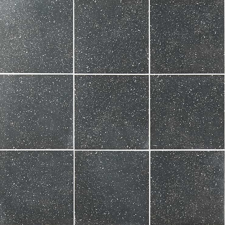 Art Geo by Elizabeth Sutton Terrazzo Charcoal Gray 8x8 Matte Porcelain Tile