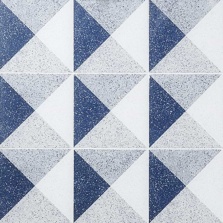 Art Geo by Elizabeth Sutton Terrazzo Deco Blue 8x8 Matte Porcelain Tile