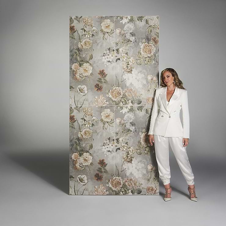 Art Gallery by Paula Purroy Dalia Vintage Multicolor 24x48 Artisan Decor Matte Porcelain Tile 