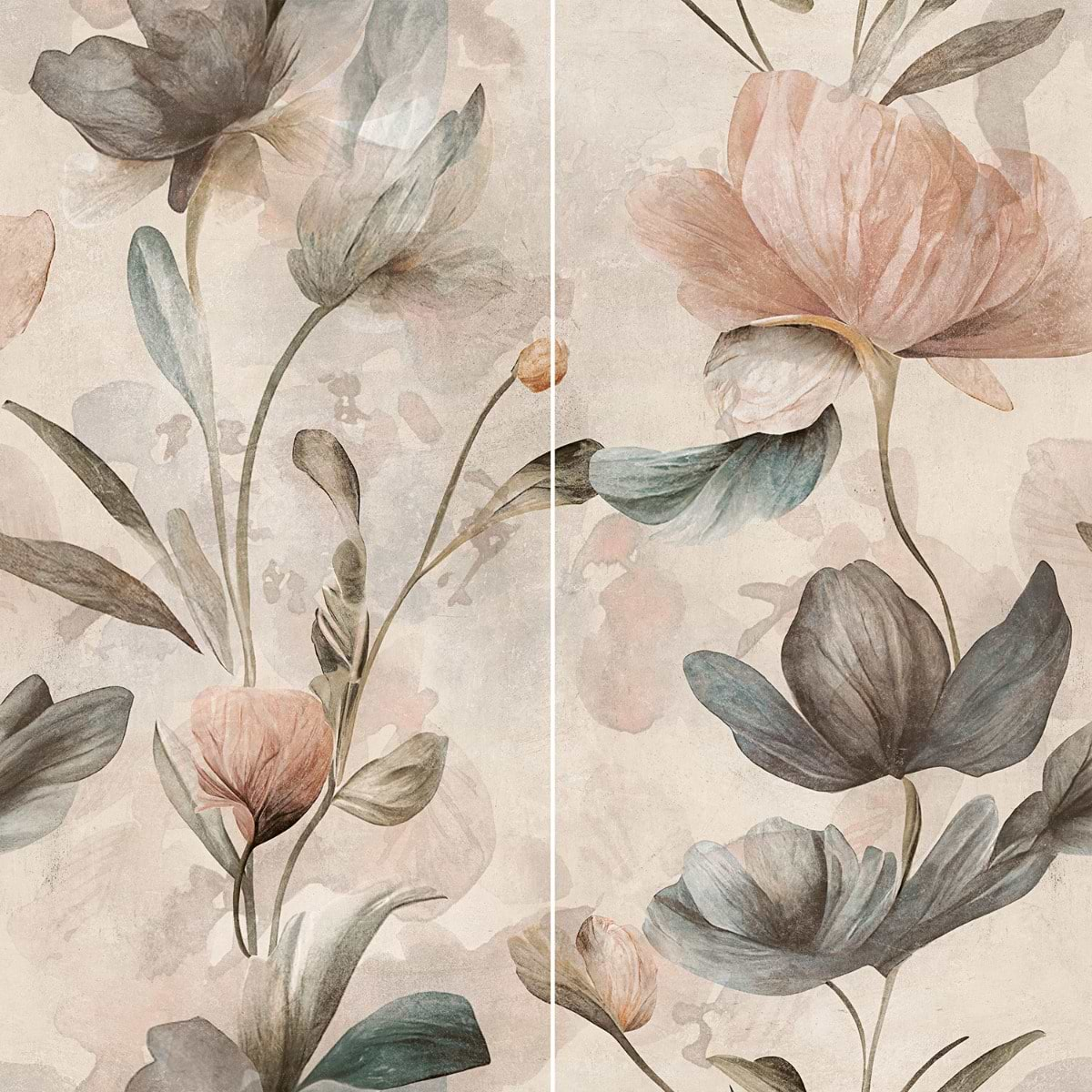 Art Gallery by Paula Purroy Lily Multicolor 24x48 Artisan Decor Matte Porcelain Tile