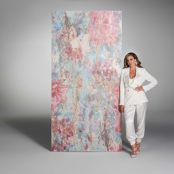 Art Gallery by Paula Purroy Magnolia Multicolor 24x48 Artisan Decor Matte Porcelain Tile