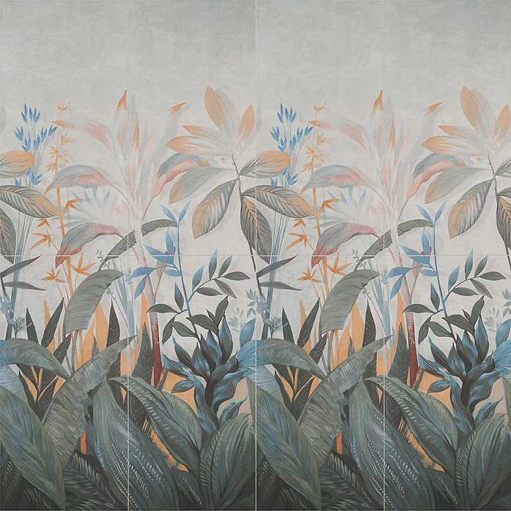 Art Gallery by Paula Purroy Terrace Blue and Green 24x48 Artisan Decor Matte Porcelain Tile