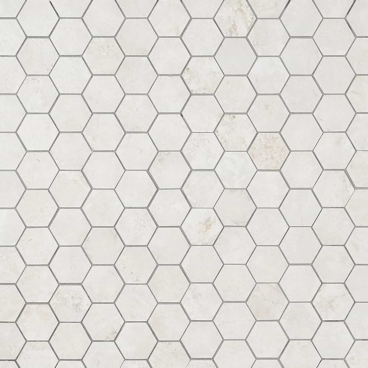 Portrait Ivory 2" Hexagon Matte Porcelain Mosaic Tile