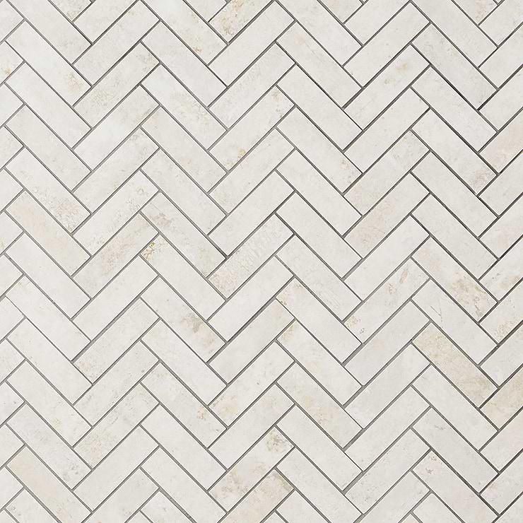 Portrait Ivory 1x4 Herringbone Matte Porcelain Mosaic Tile