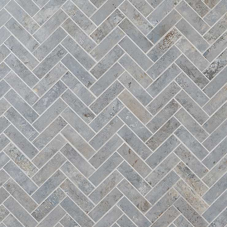 Portrait Ocean Blue 1x4 Herringbone Matte Porcelain Mosaic Tile