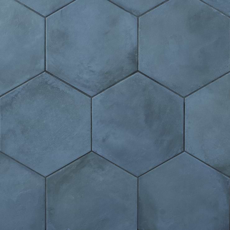 Ava Blue Ocean 8" Hexagon Matte Porcelain Tile
