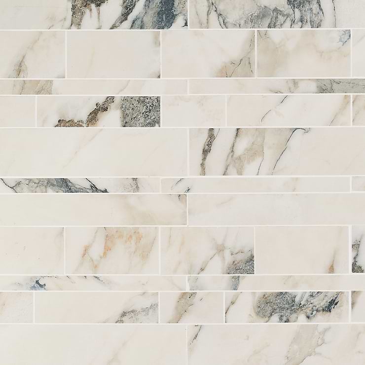 DreamStone Calacatta Rustico Railroad Matte Porcelain Mosaic