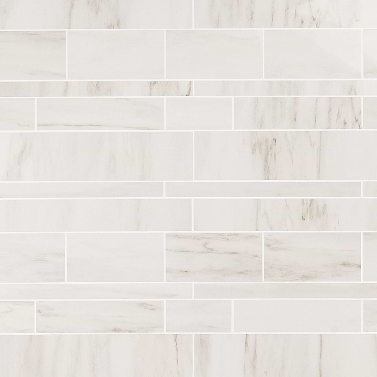 DreamStone Dolomite Snow Railroad Polished Porcelain Mosaic