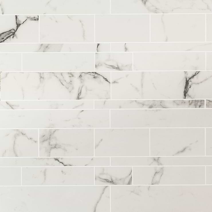 DreamStone Statuario Venato Railroad Matte Porcelain Mosaic