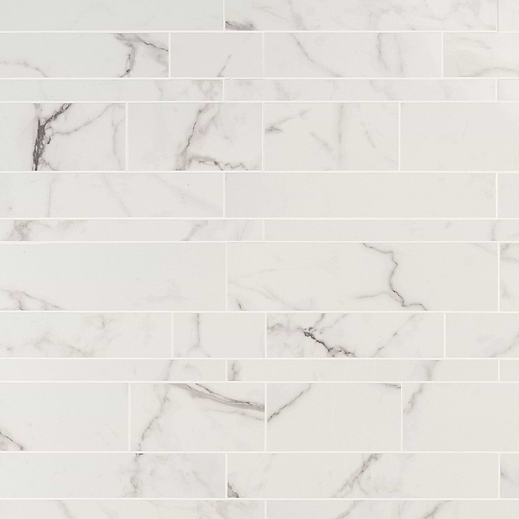 DreamStone Statuario Venato Railroad Polished Porcelain Mosaic