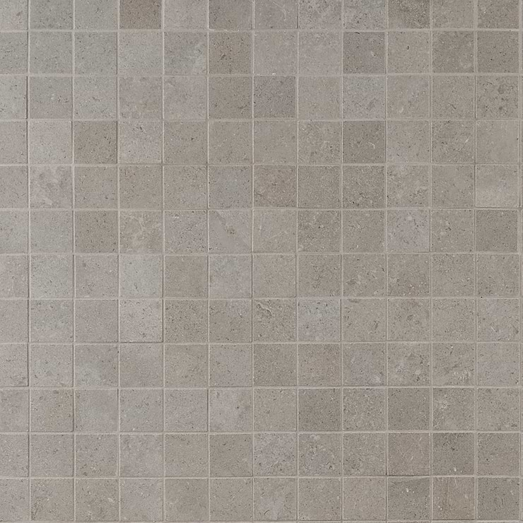 New Rock Fumo Light Gray 2x2 Limestone Look Matte Porcelain Mosaic Tile