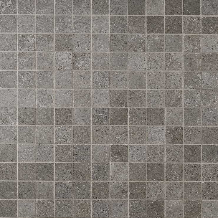 New Rock Fossil Dark Gray 2x2 Limestone Look Matte Porcelain Mosaic Tile