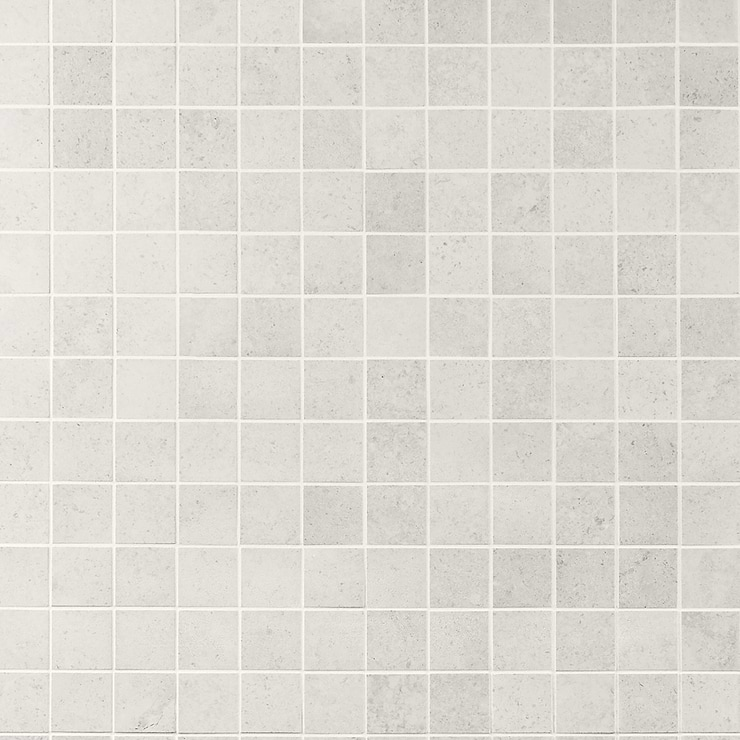 New Rock Perla White 2x2 Limestone Look Matte Porcelain Mosaic Tile