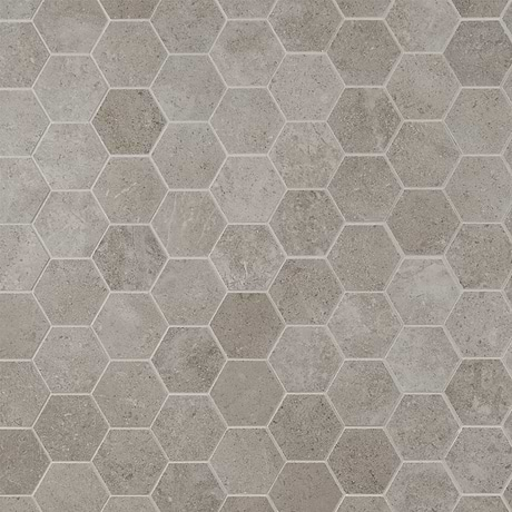 New Rock Tortora Beige 3" Hex Limestone Look Matte Porcelain Mosaic Tile