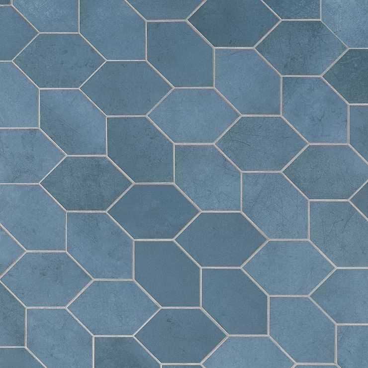 Bond Indio Blue Foliage Matte Porcelain Mosaic Tile