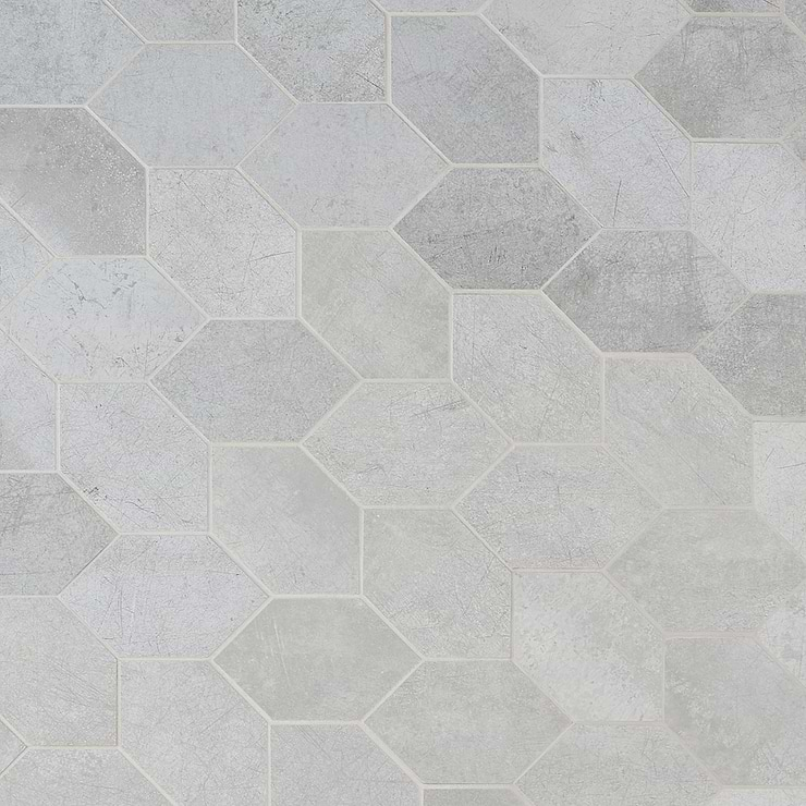 Bond Nimbus Silver Foliage Matte Porcelain Mosaic Tile