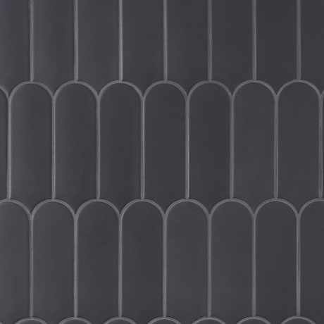 Parry Charcoal 3x8 Fishscale Matte Ceramic Wall Tile