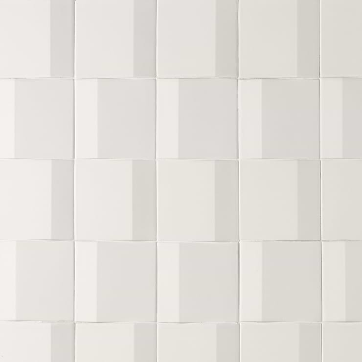 Zeal Edge 3D White 5x5 Matte Porcelain Tile