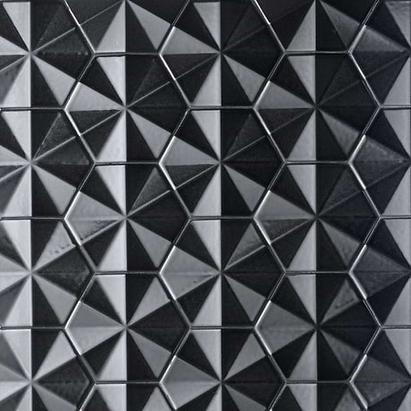 Zeal Ogassian 3D 6" Hexagon Gunmetal Gray Glazed Porcelain Tile