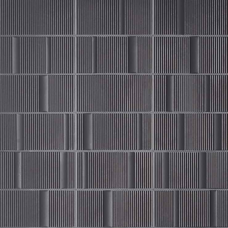 Division Antracite Black 8x16 Fluted 3D Matte Ceramic Wall Tile