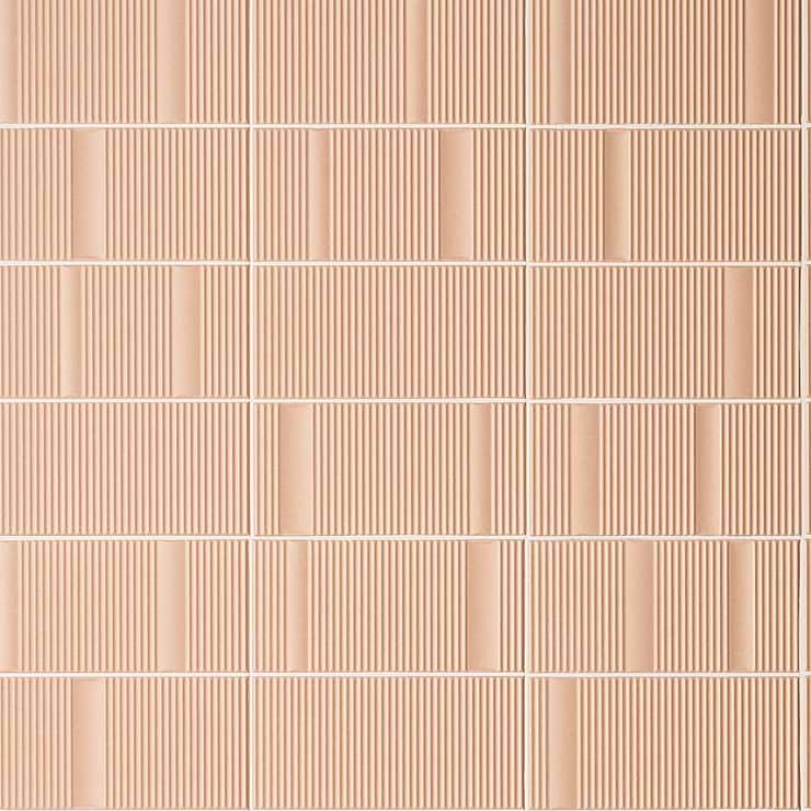 Division Clay Beige 8x16 Fluted 3D Matte Ceramic Wall Tile